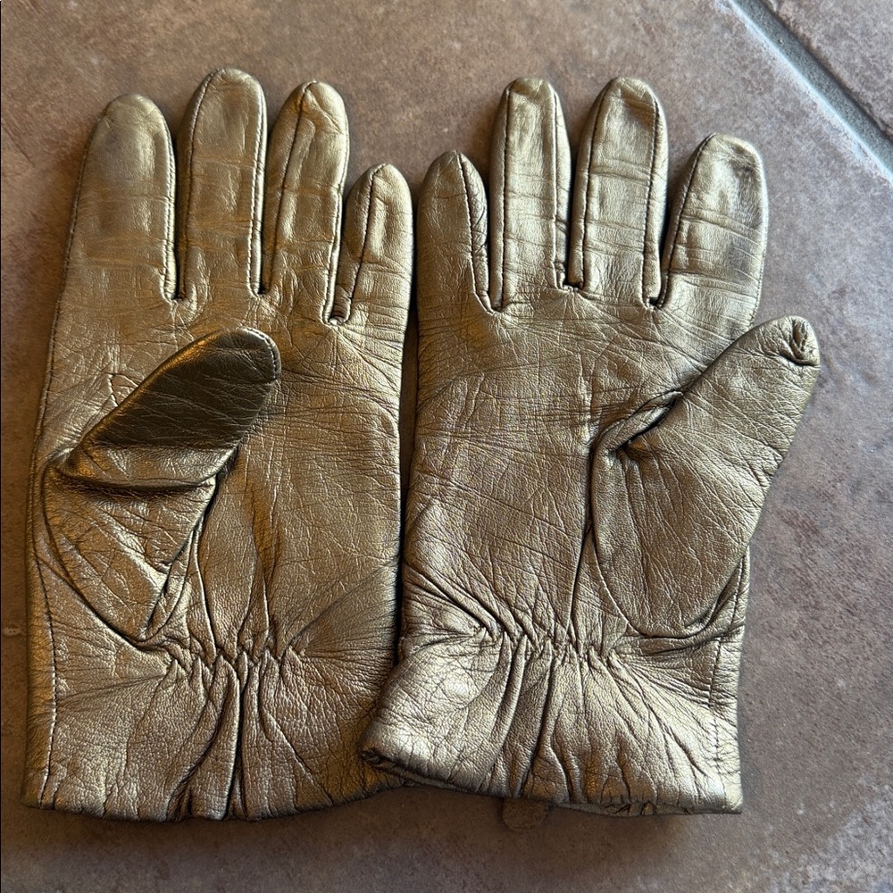 Metallic Bronze Leather Gloves – Genuine Leather - Picture 11 of 12
